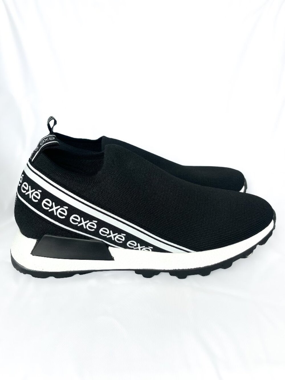 EXÉ 41 Black Stretch Sock Slip On Platform Sneakers Renato Garini
